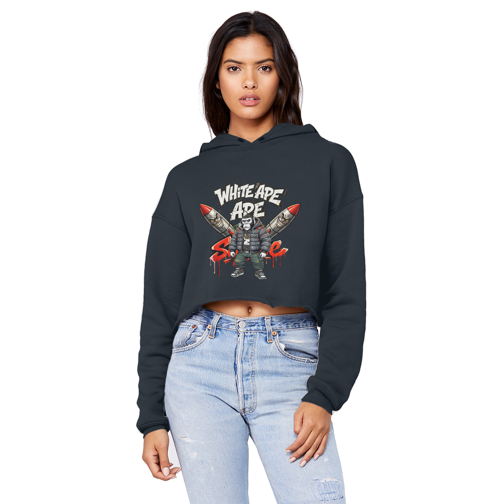 4530 Cropped Raw Edge Boyfriend Hoodie