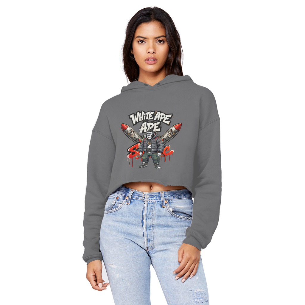 4530 Cropped Raw Edge Boyfriend Hoodie