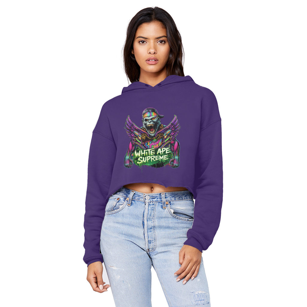 Flight Cropped Raw Edge Boyfriend Hoodie